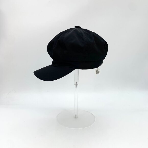 Prada Milano Black Re-Nylon Newsboy Hat S Recycled Polyamide & Cotton Cap With S - Picture 1 of 9